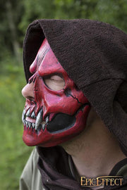 Máscara facial calavera sangrienta roja
