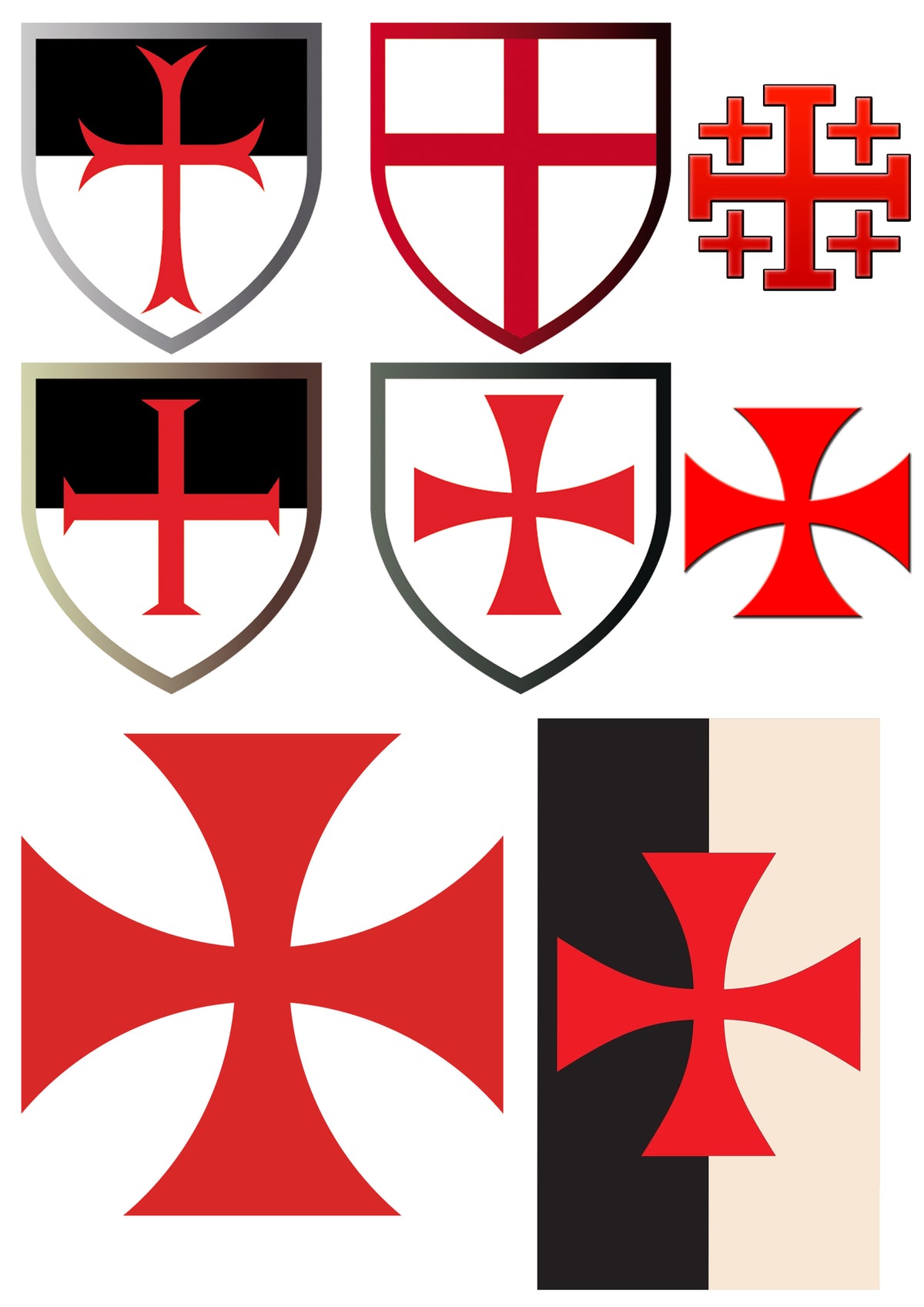 Tatuaje temporal con cruces templarias