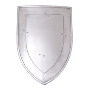 Escudo medieval funcional de metal con acolchado