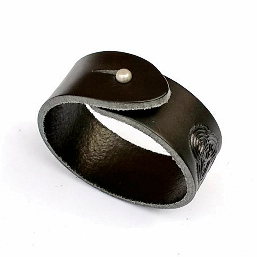 Pulsera-muñequera con nudos Celtas en cuero