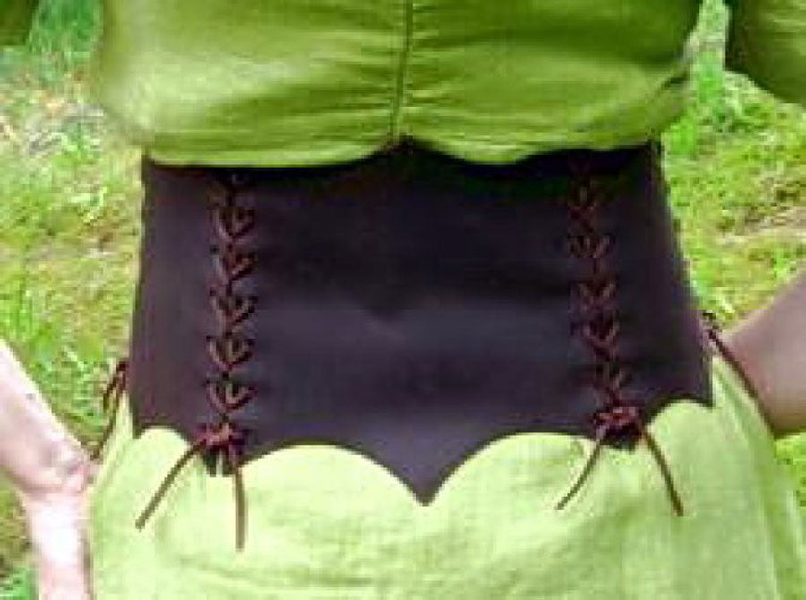 Cinturón ancho tipo corpiño medieval con cordones para mujer