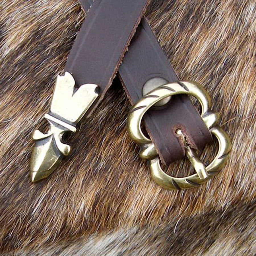 Cinturón medieval estrecho flor de lis, siglos XIII-XIV