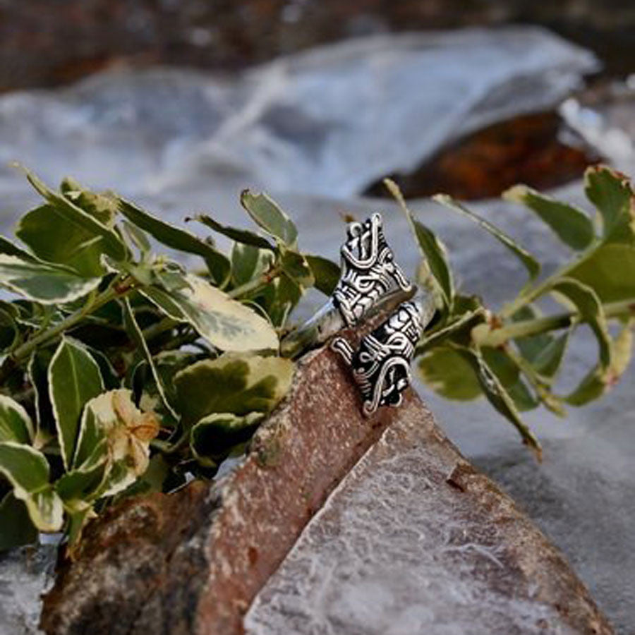 Anillo Vikingo cabeza de Dragón Hedeby