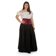 Corsé medieval alto en color granate