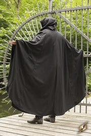 Capa medieval Godfrey negra en lana