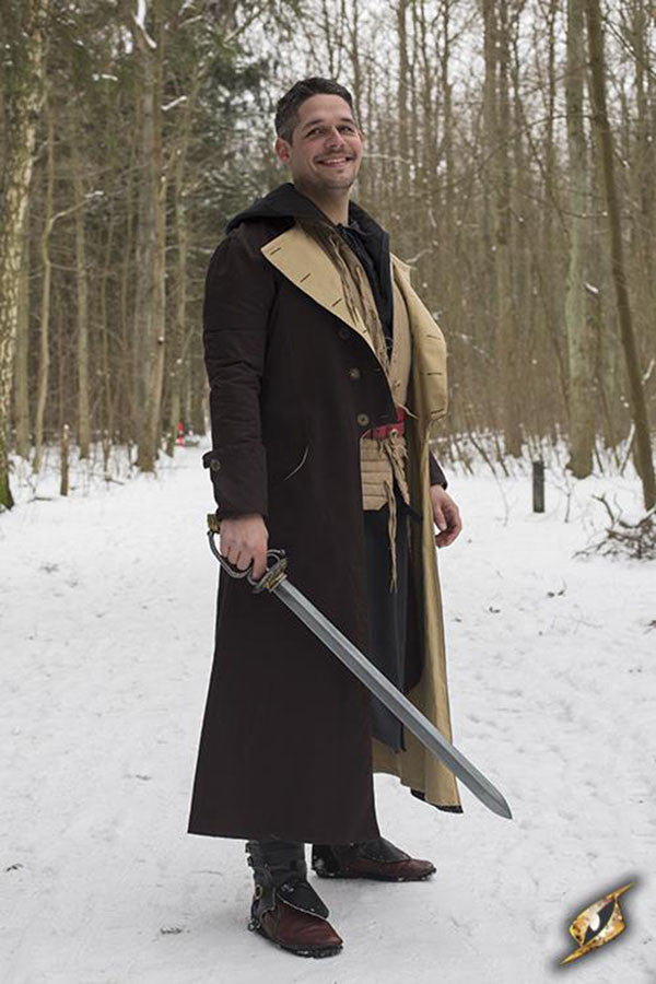 Abrigo medieval cazador Hellsing, marrón oscuro