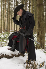 Abrigo medieval cazador Hellsing, color negro