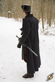 Abrigo medieval cazador Hellsing, color negro