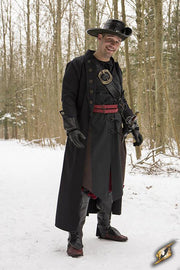Abrigo medieval cazador Hellsing, color negro