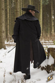 Abrigo medieval cazador Hellsing, color negro