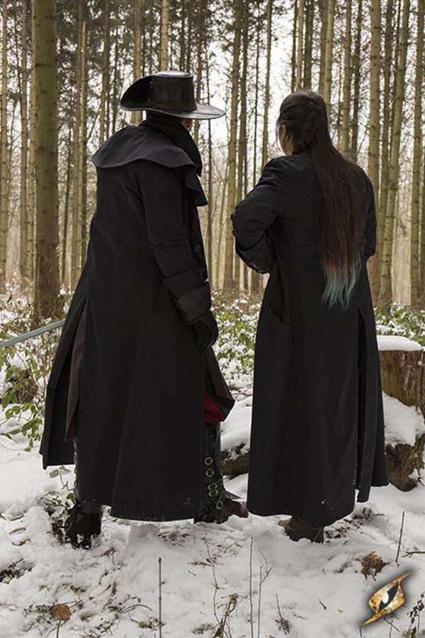 Abrigo medieval cazador Hellsing, color negro