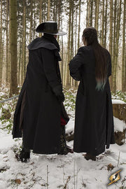 Abrigo medieval cazador Hellsing, color negro