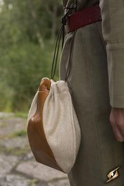 Bolso medieval del comerciante, marrón beige