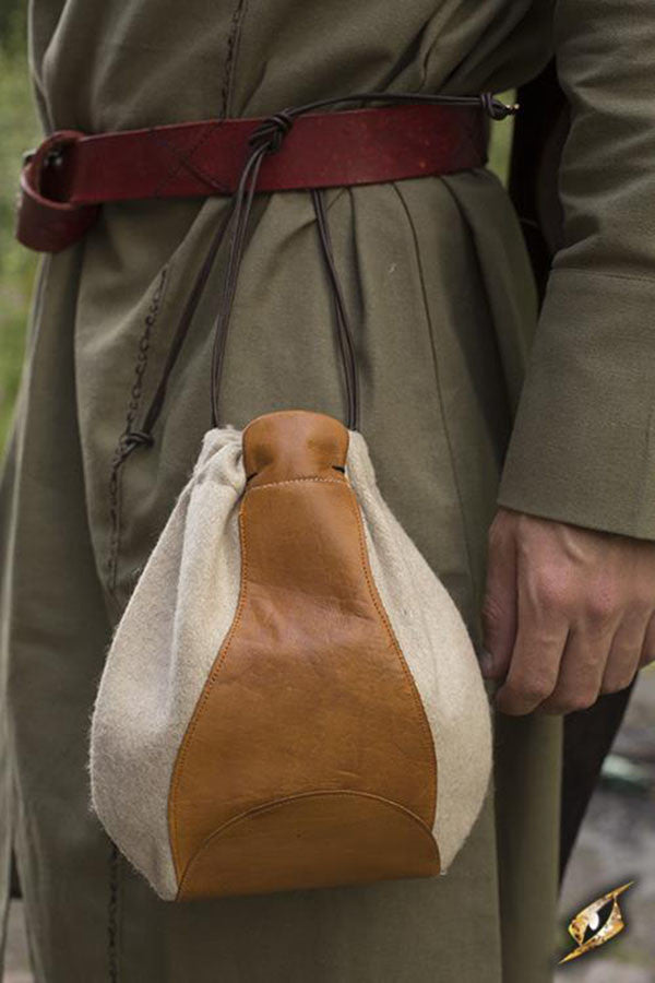 Bolso medieval del comerciante, marrón beige