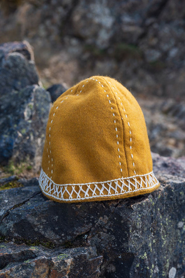 Gorro de lana vikingo amarillo modelo Yngvy