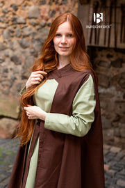 Capa medieval mujer Morpheus en algodón, marrón