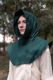 Gugel medieval Noah de algodón, color verde