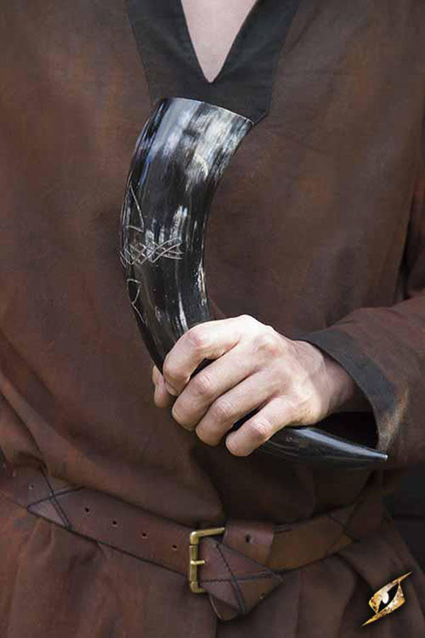 Cuerno vikingo del Druida pulido y grabado