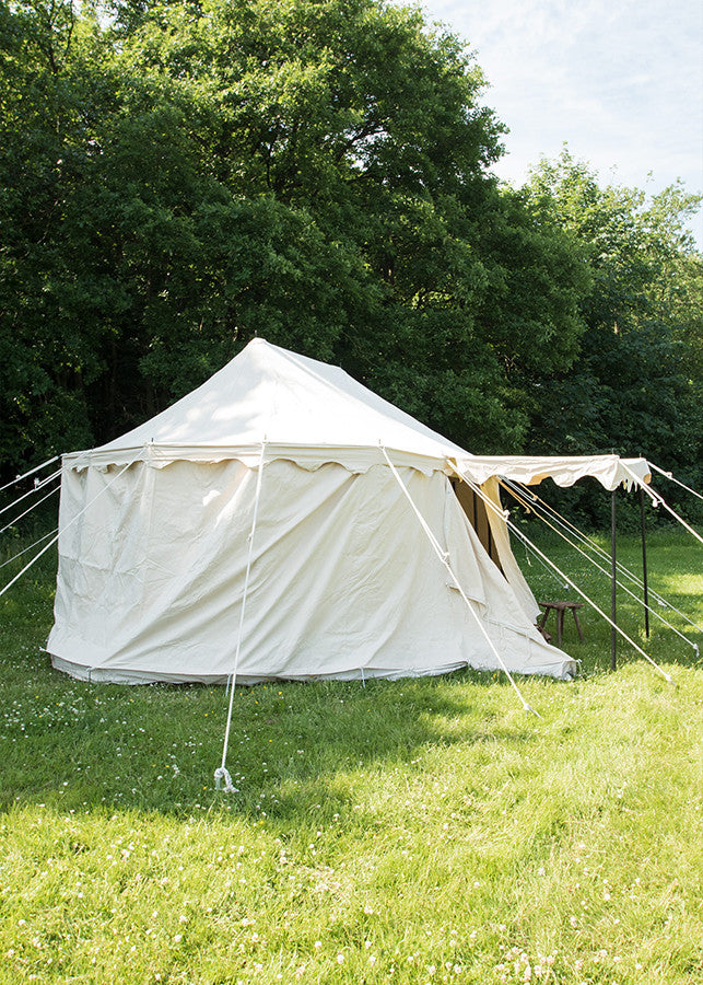 Jaima medieval Caballeros Burgund con toldo de entrada, 4 x 6 mts.