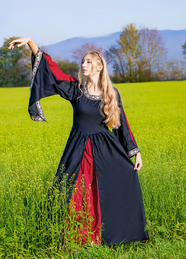 Vestido nobleza, rojo-negro