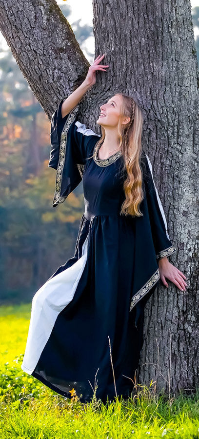 Vestido nobleza, negro-blanco
