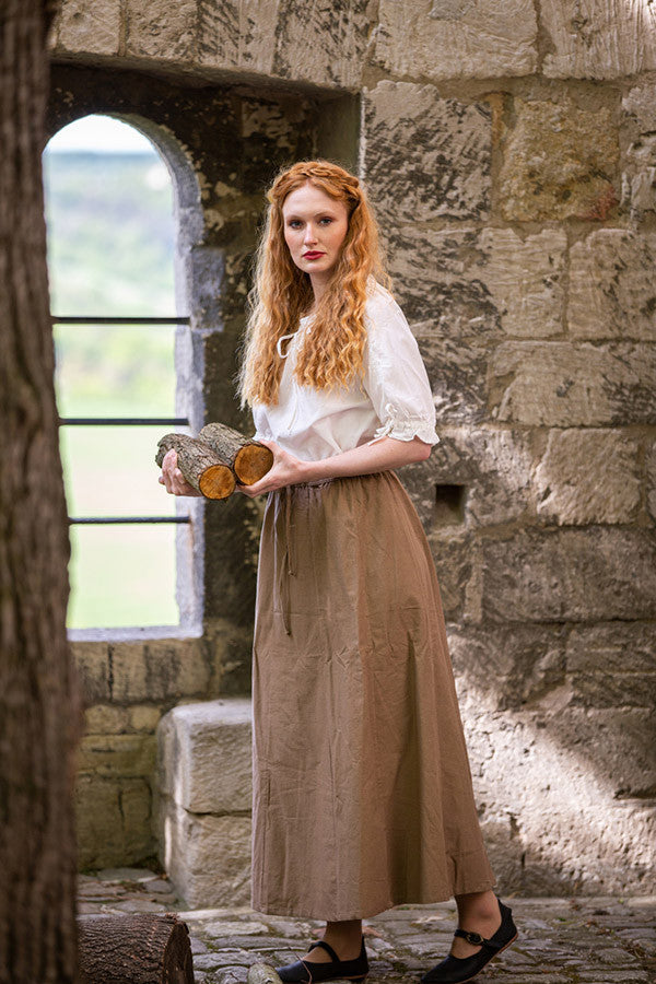 Falda medieval modelo Diana, marrón claro