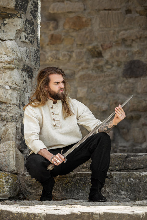 Camisa medieval en algodón grueso modelo Anton, natural