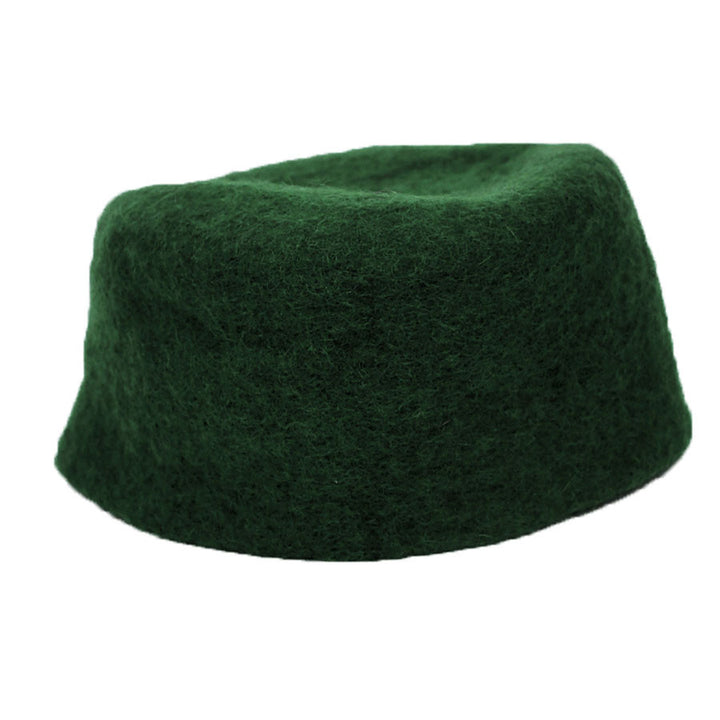Gorro en fieltro de lana modelo Hans, color verde