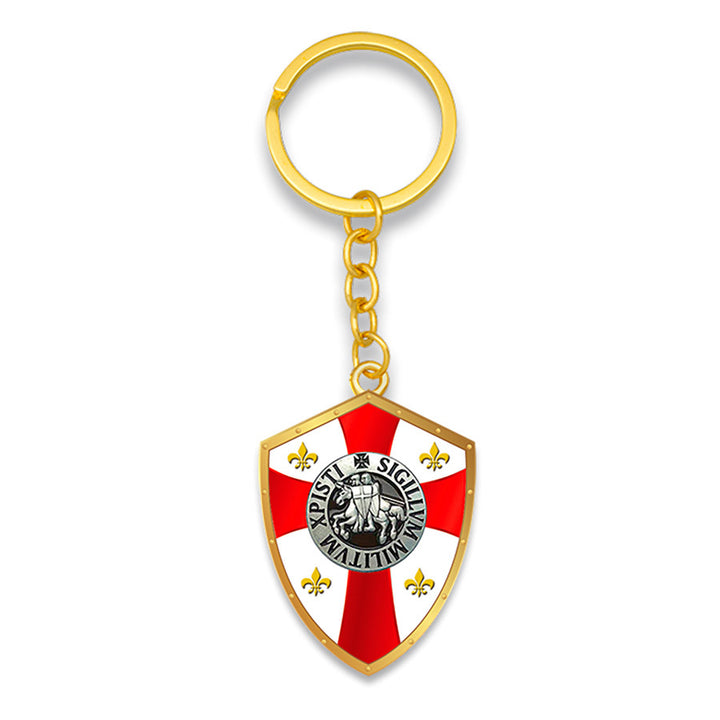 Llavero escudo con los caballeros templarios