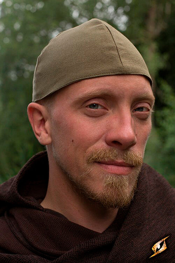 Gorro medieval Baldur en verde oliva
