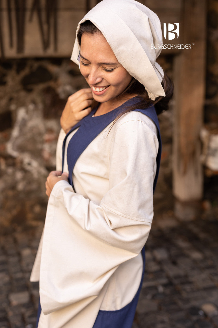 Gorro medieval Bonnet mujer Helga, color natural