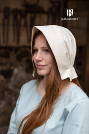 Gorro medieval Bonnet mujer Helga, color natural