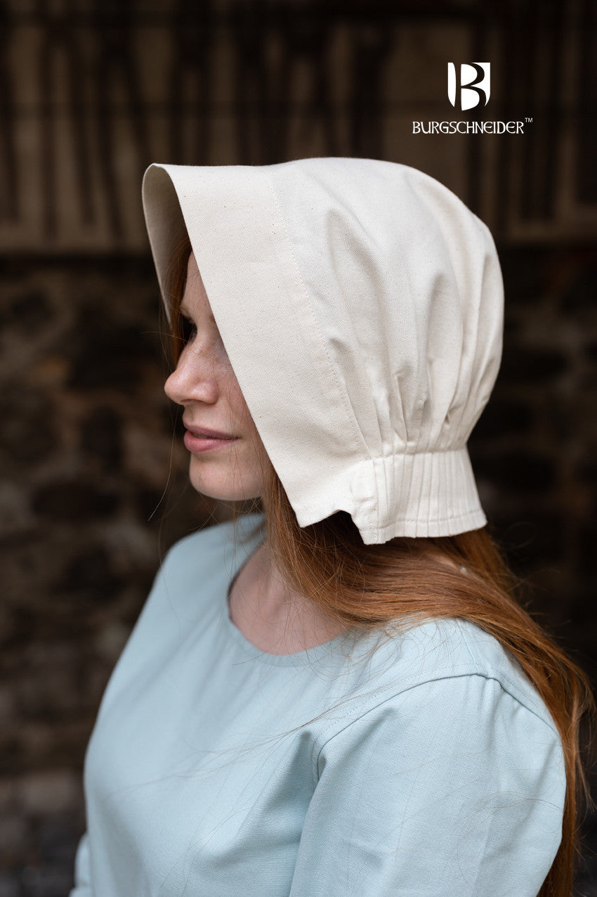 Gorro medieval Bonnet mujer Helga, color natural