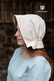 Gorro medieval Bonnet mujer Helga, color natural