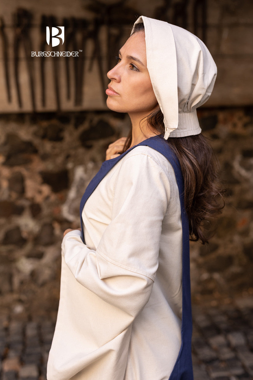 Gorro medieval Bonnet mujer Helga, color natural