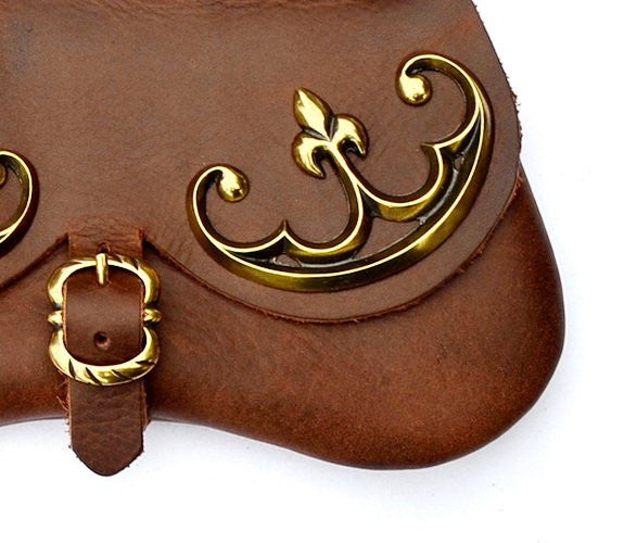 Bolsa Riñonera medieval para cinturón, baja Edad Media (20x18 cm.)