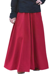 Falda medieval larga de vuelo ancho roja