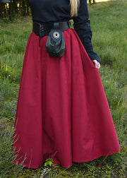 Falda medieval larga de vuelo ancho roja