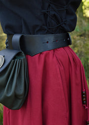 Falda medieval larga de vuelo ancho roja