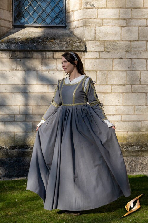 Vestido Medieval Lucrecia Gris Tormenta