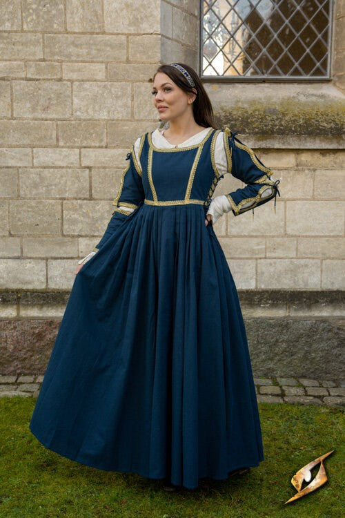 Vestido Medieval Lucrecia Azul MediaNoche