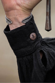 Camisa medieval negra con lazos