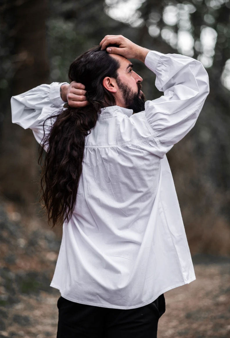 Camisa medieval Friedrich blanca con lazos