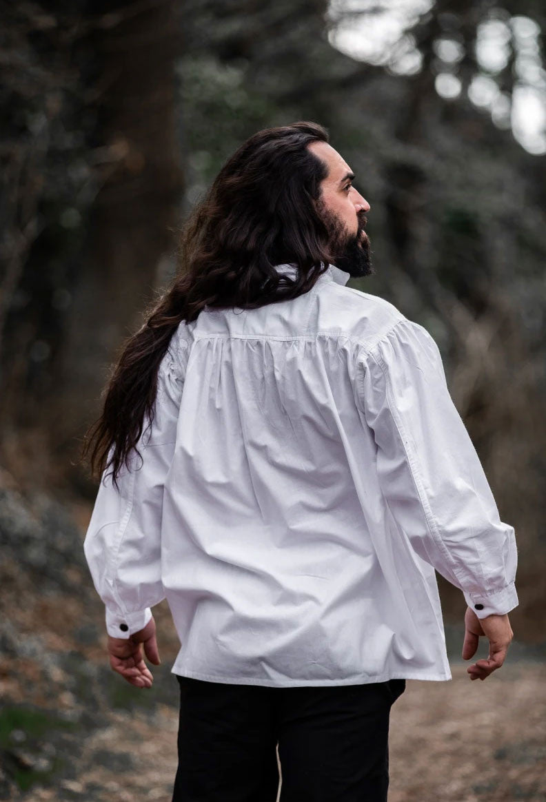 Camisa medieval Friedrich blanca con lazos