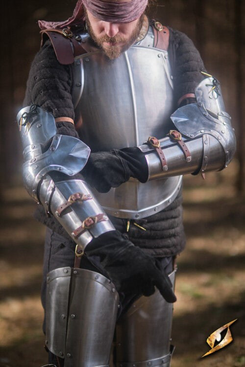 Protecciones de brazo acero pulido serie Capitán, Epic Armoury