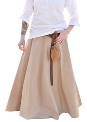 Falda medieval con corte ancho, marrón claro