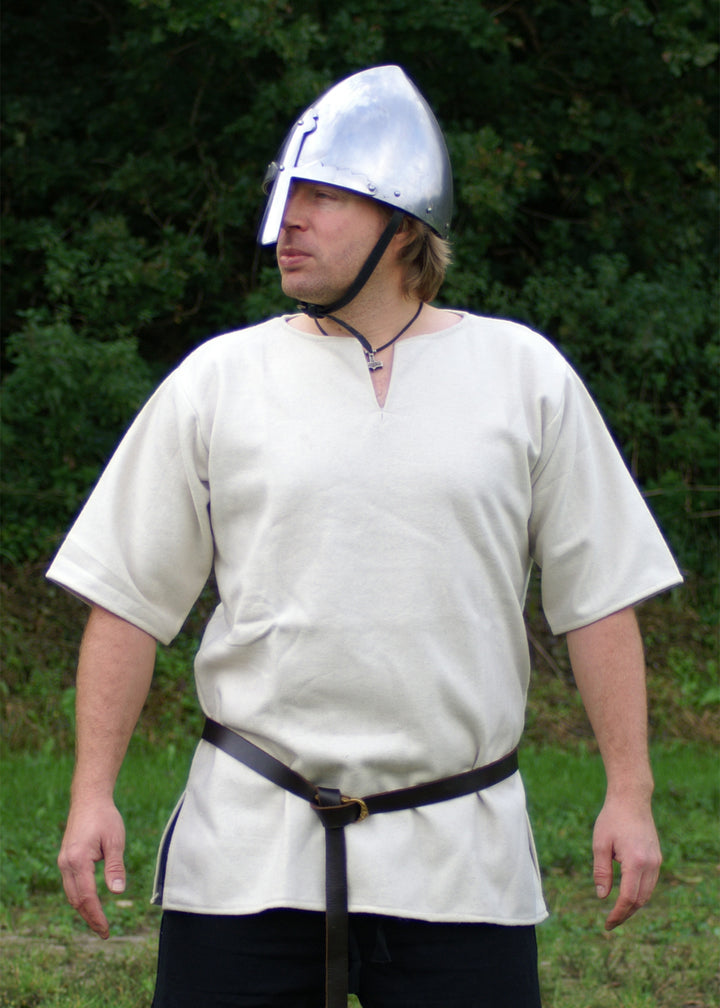 Túnica vikinga en lana, blanco natural