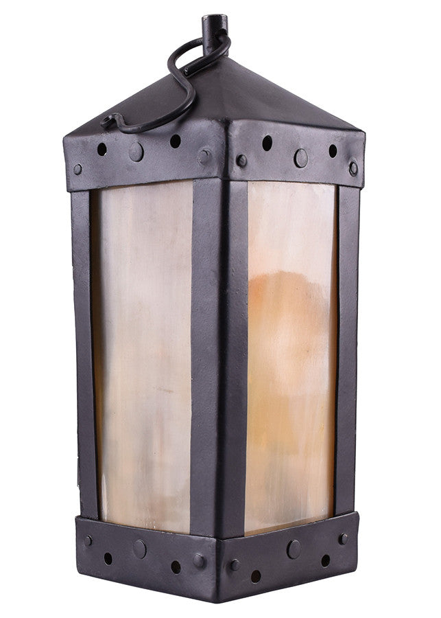 Farol Medieval Cuadrado con Ventanas de Cuerno, hecho a mano