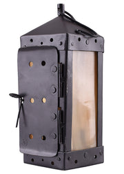 Farol Medieval Cuadrado con Ventanas de Cuerno, hecho a mano