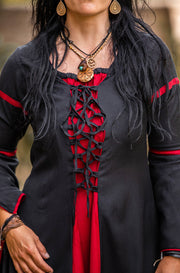 Vestido medieval mujer Negro-Rojo